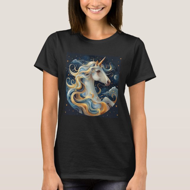 Enhörningsdesign Dam T-shirts (Framsida)