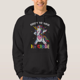 Enhörningsdesign för första klass - redo för skols hoodie