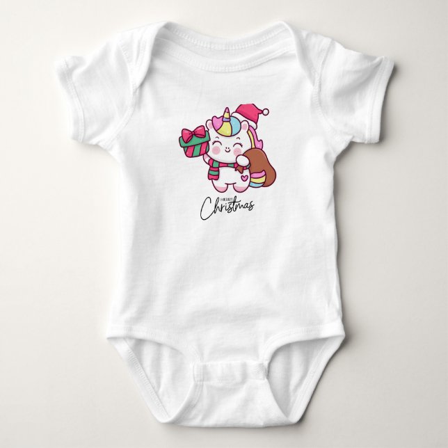 Enhörningsdesign för jul  t shirt (Framsida)