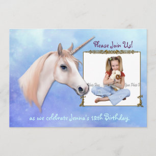 Enhörningsdrömmar 12-årsdag inbjudningar