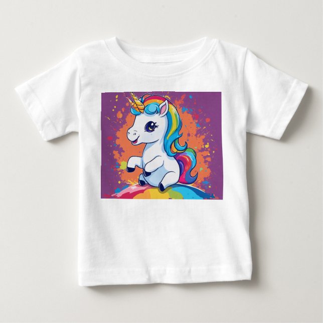 Enhörningsdrömmar och magiska strålar t shirt (Framsida)
