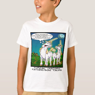 Enhörningsfader/Son-bindning Roligt T Shirt