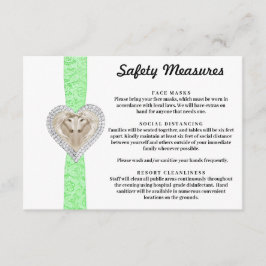 Enhörningsgrön spets Säkerhetsåtgärder Tilläggskort