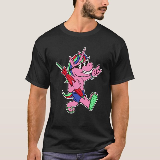 enhörningshästar sommar paraply t shirt (Framsida)