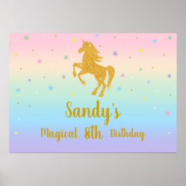 Enhörningskalas Foto Bakgrundspanel Poster