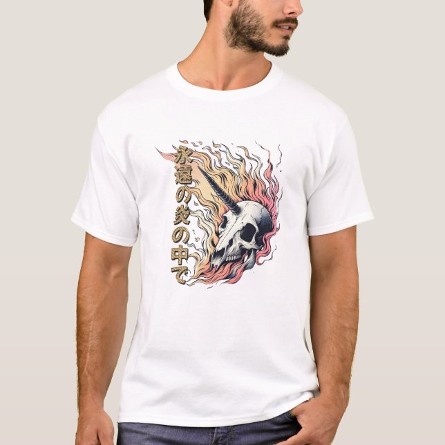 Enhörningskalle - I de eviga lågorna T Shirt (Framsida)