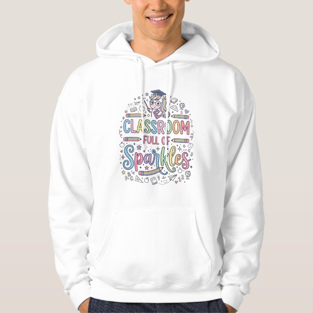 Enhörningsklassrum fullt av gnistor Original Merch Hoodie (Framsida)