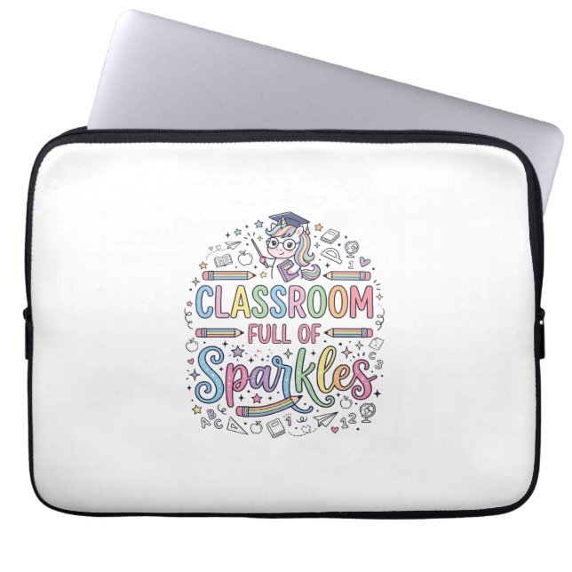 Enhörningsklassrum fullt av gnistor Original Merch Laptop Fodral (Framsidan)