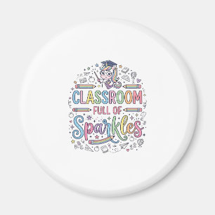 Enhörningsklassrum fullt av gnistor Original Merch Magnet