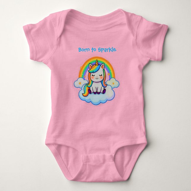 Enhörningsmagisk bomullsbabyt-shirt t shirt (Framsida)