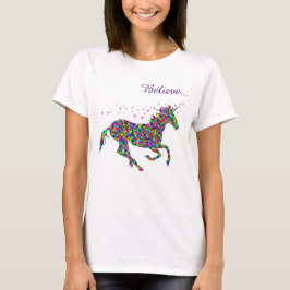 Enhörningsmagisk tro kvinnors t-shirt