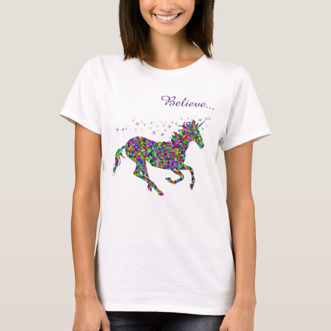 Enhörningsmagisk tro kvinnors t-shirt (Framsida)