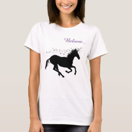 Enhörningsmagisk tro Svart Kvinnors T-Shirt