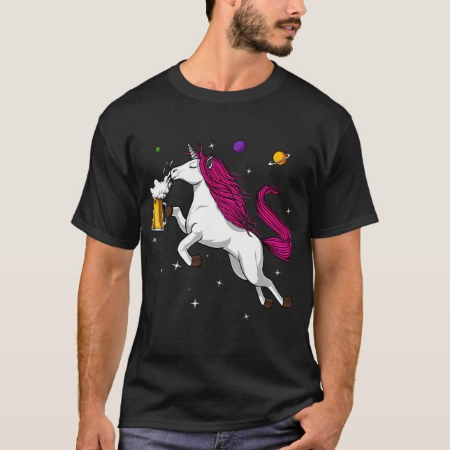 Enhörningsölparty T Shirt (Framsida)