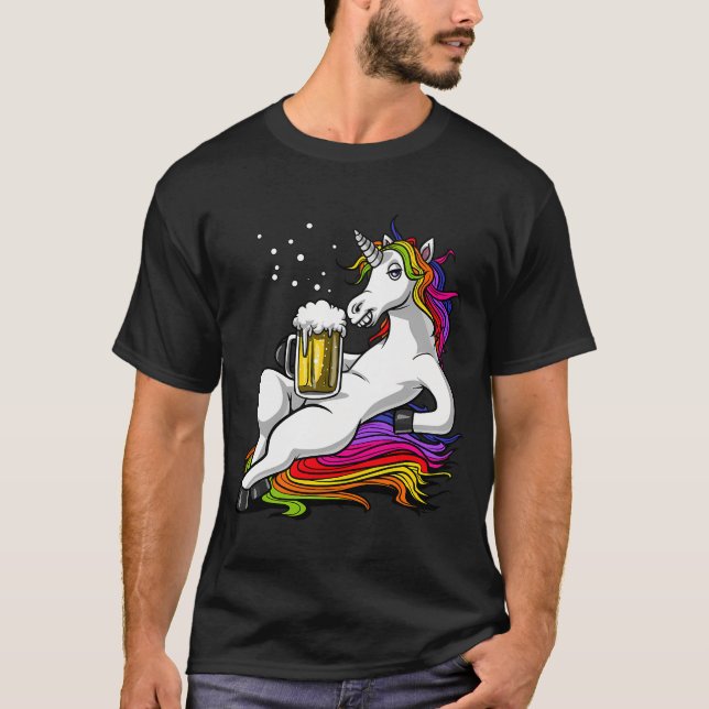 Enhörningsölparty T Shirt (Framsida)