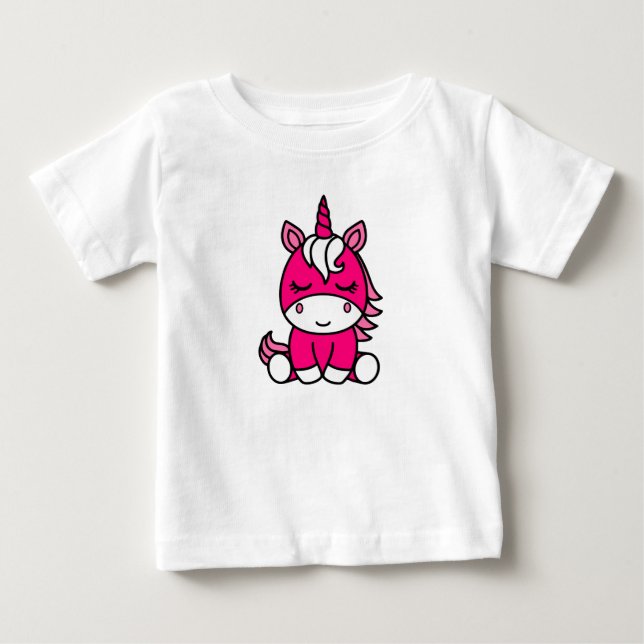 Enhörningsponny för små flickor t shirt (Framsida)