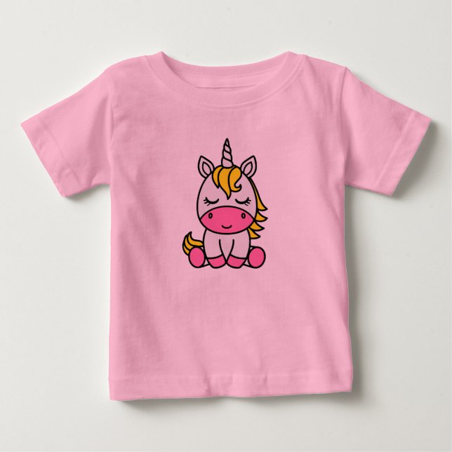 Enhörningsponny för små flickor t shirt (Framsida)