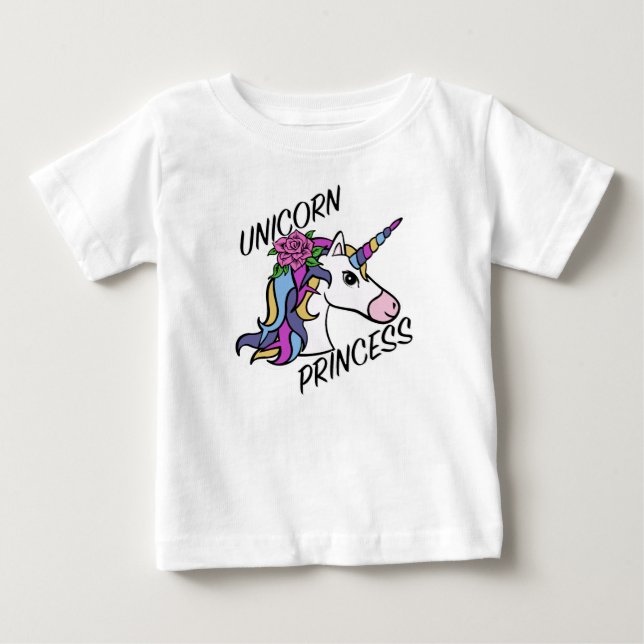 Enhörningsprinsessa Design - Baby Fin Jersey T-Shi T Shirt (Framsida)