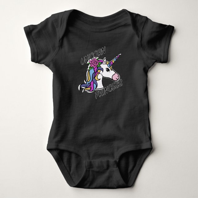 Enhörningsprinsessa Design - Babyströja T Shirt (Framsida)