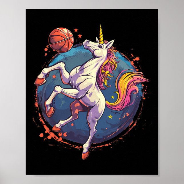 Enhörningsritning Skelett Älskare Skelett Hula Hoo Poster (Framsidan)