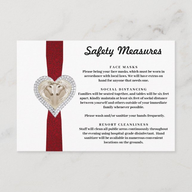 Enhörningsröda spets säkerhetsåtgärder tilläggskort (Framsida)