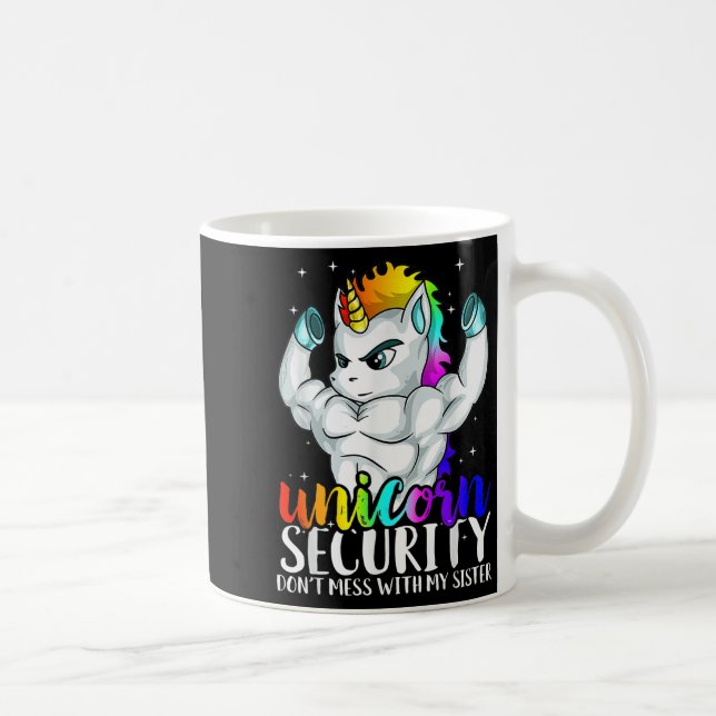 Enhörningssäkerhet Rör Inte Min Syster Roligt Br Kaffemugg (Höger)