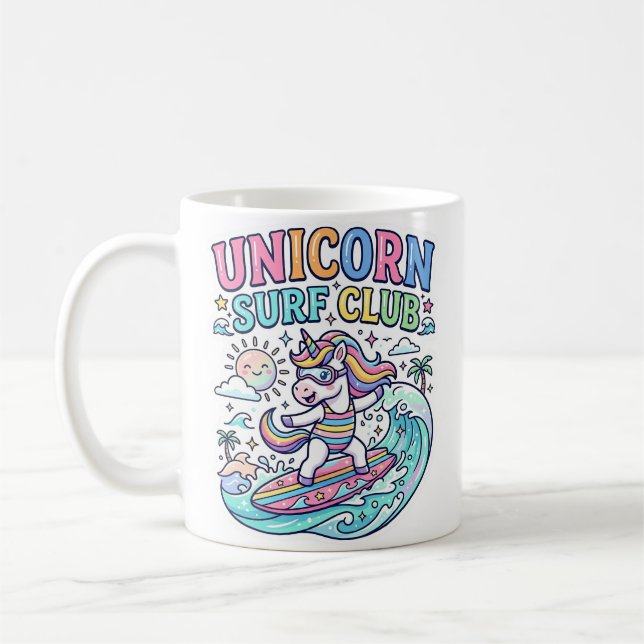 Enhörningsurfklubb Kaffemugg (Vänster)