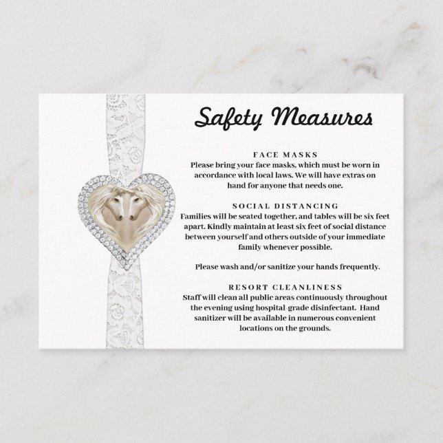 Enhörningsvit spets Säkerhetsåtgärder Tilläggskort (Framsida)