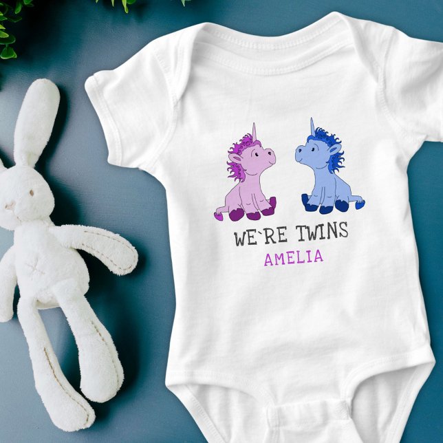 Enhörningtvillingar Pojke Flicka Baby Bodysuit med T Shirt (Skapare uppladdad)