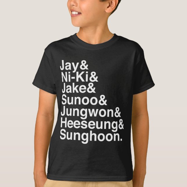 ENHYPEN K-Pop Korea Boy Band Idol Artist I- T Shirt (Framsida)