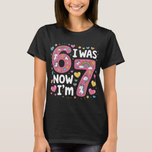 Enhyrd 7-års födelsedags skjorta för flickor Jag T Shirt