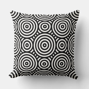 Enic Black Nested Circle Mönster White Kudde