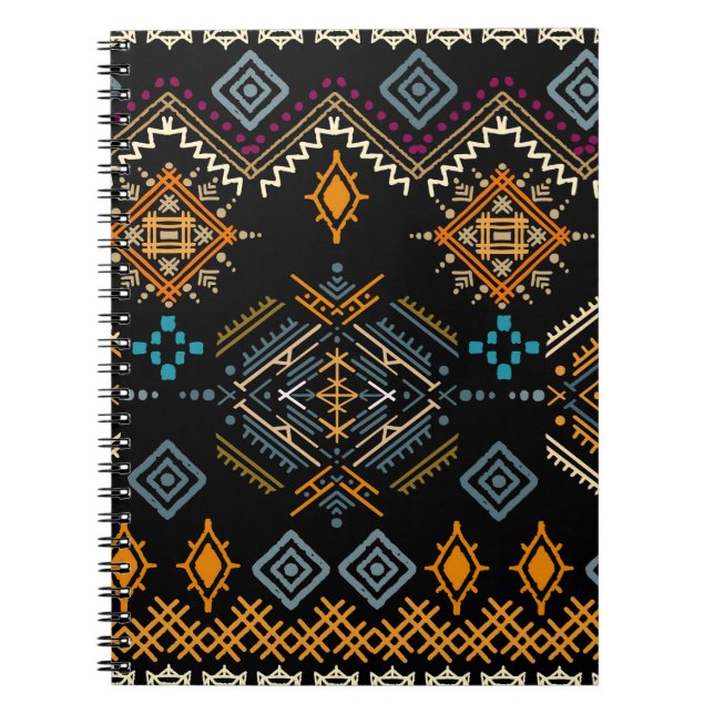 Enic Boho Ornament Seamless Mönster Anteckningsbok (Framsidan)
