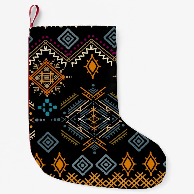 Enic Boho Ornament Seamless Mönster Liten Julstrumpa (Framsidan)