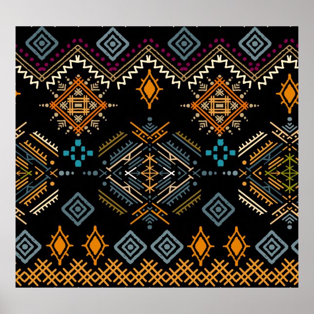 Enic Boho Ornament Seamless Mönster Poster (Framsidan)