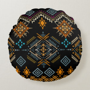 Enic Boho Ornament Seamless Mönster Rund Kudde