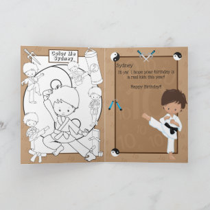Enic Boys Karate Coloring Page Grattis på födelsed Kort