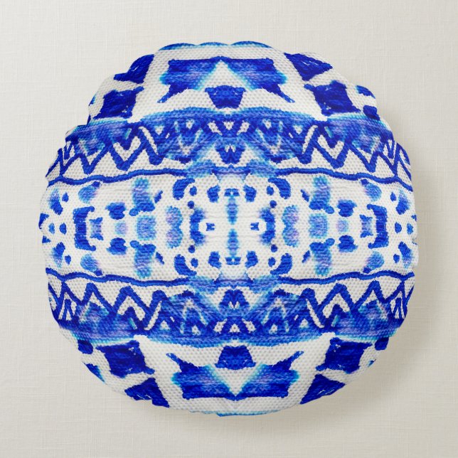 Enic Indigo Arrow Native Mönster Rund Kudde (Framsidan)
