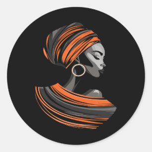 Enic Kente Trasa Head Wrap BeSnyc Woman Afric Runt Klistermärke
