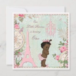 Enic Paris Princess Shabby chic 1:a födelsedagen Inbjudningar