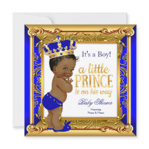 Enic Prince Baby Shower Blue Faux Guld