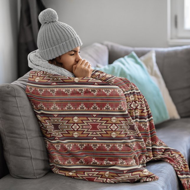 Enic Textile Struktur Tribal Aztec Native America Fleecefilt (Skapare uppladdad)