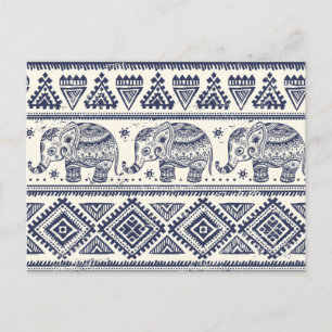 Enic Tribal Aztec Elephant Mönster Vykort