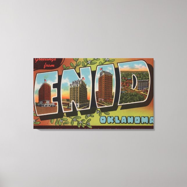 Enid, OklahomaLarge Brev ScenesEnid, OK Canvastryck (Framsida)