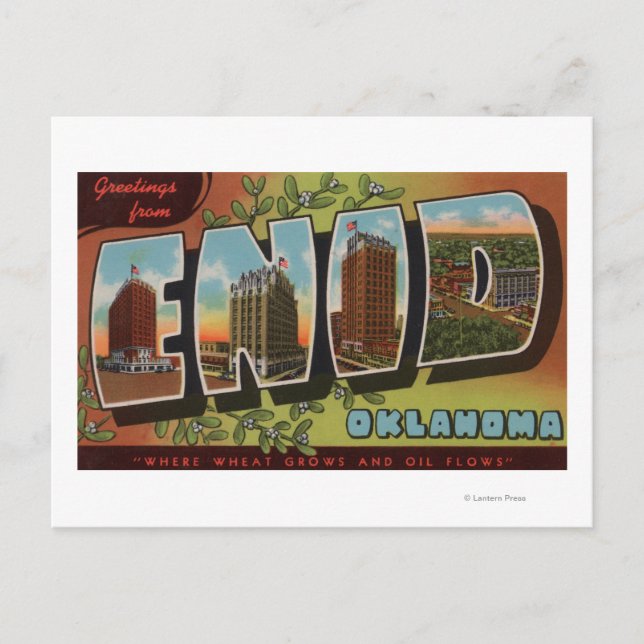Enid, OklahomaLarge Brev ScenesEnid, OK Vykort (Framsida)