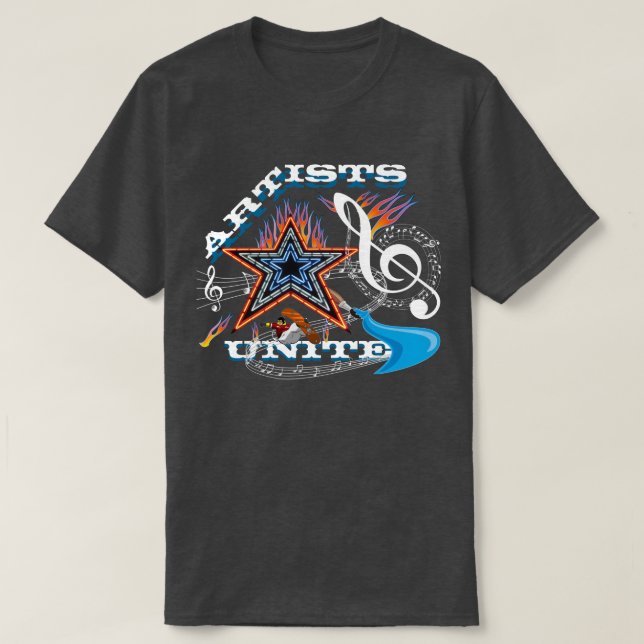 Enig musik för konstnärer t-shirt (Design framsida)