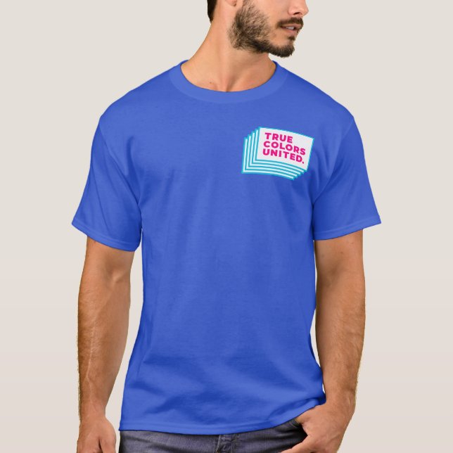 Enig skjorta för riktiga färger (blått) t shirt (Framsida)