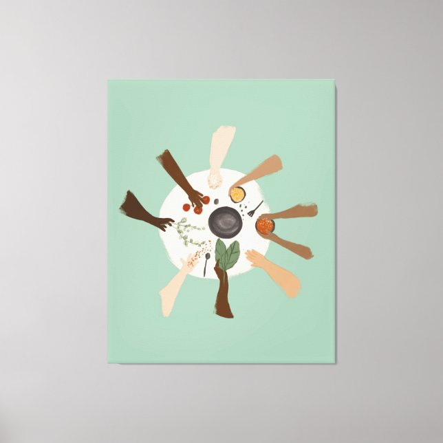 Enighet genom mångfald och gemenskapens Poster Canvastryck (Framsida)