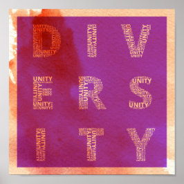 Enighet i vattenfärgen Mångfald poster