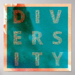 Enighet i vattenfärgen Mångfald poster